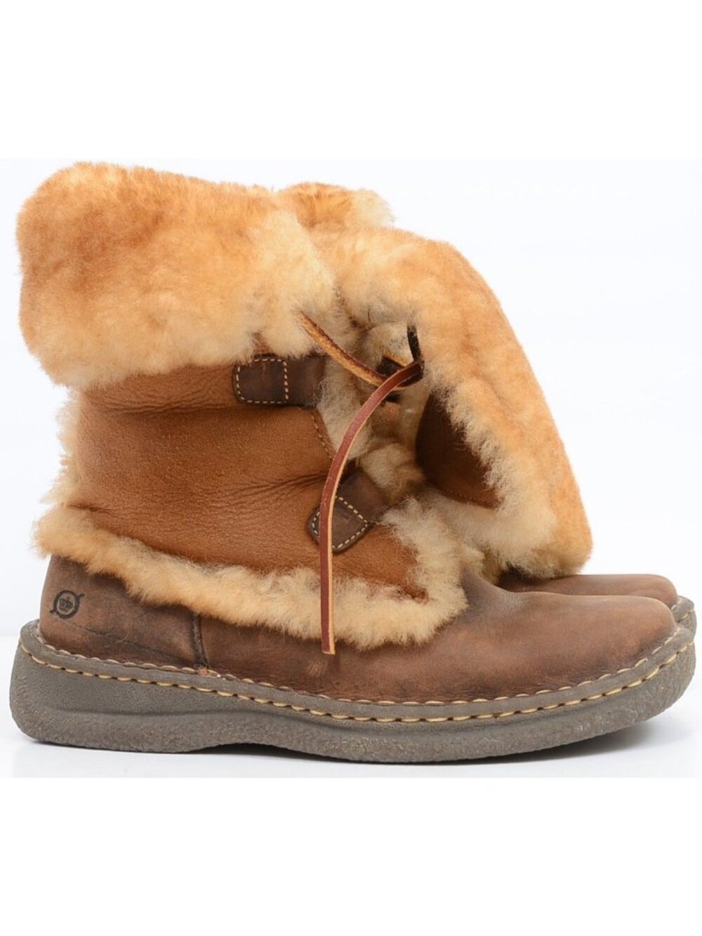Born Nome Leather Shearling‎ Lace-Up Winter Mid-Calf Convertible Boot Women's 8 - Picture 5 of 15